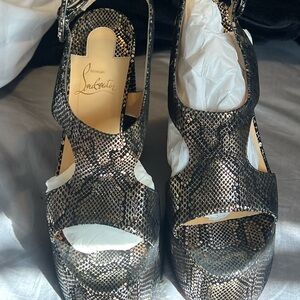 Christian Louboutin Snakeskin Platform Heels